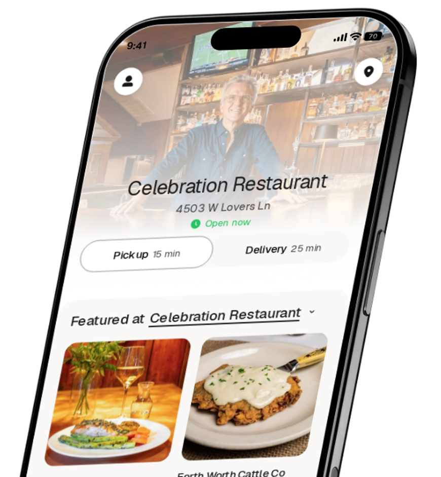 Celebration Restaurant app preview